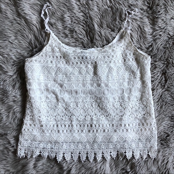 H&M Tops - • white lace tank top •